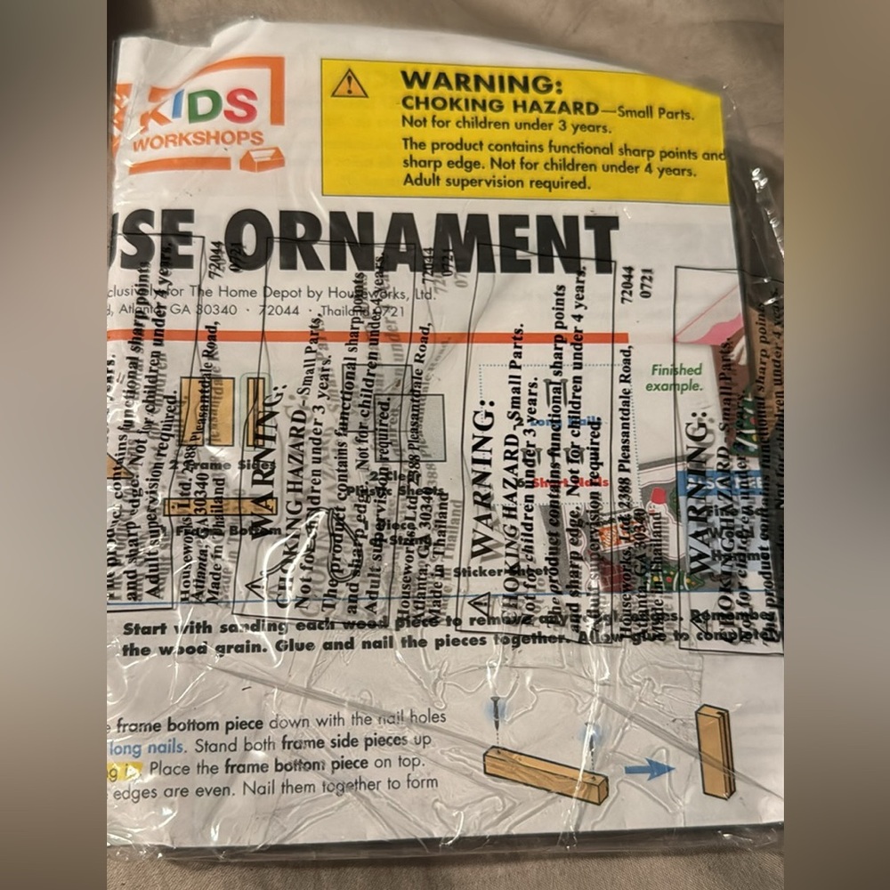 DIY Home Depot Wooden House Ornament Kit